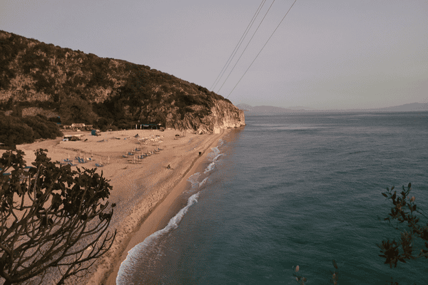 gjipe beach after sunset
