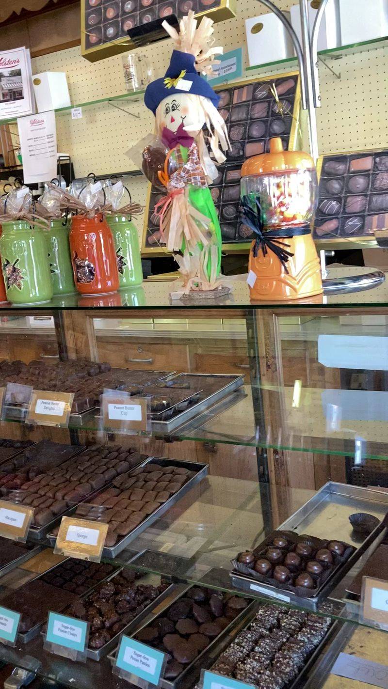 A Candy Counter Full Of Homemade Chocolates A Candy Counter Full Of Homemade Chocolates