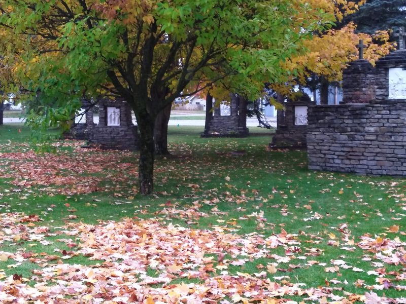 An Outdoor Stations Of The Cross Under The Trees An Outdoor Stations Of The Cross Under The Trees