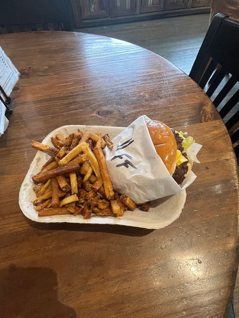 Burgers and Peach Cobbler at the Cafe