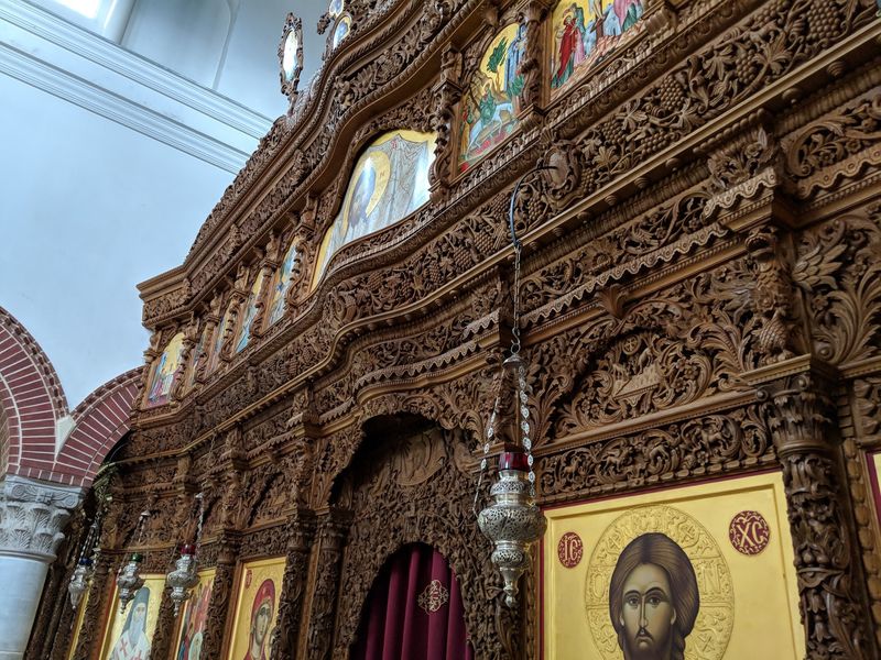 Carved Woodwork on the Icon Wall