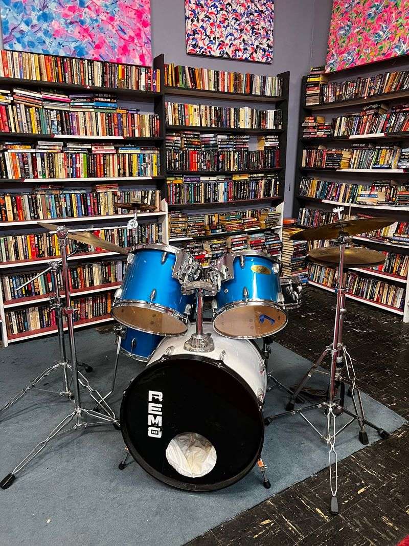 Drums, Pianos, And Records Between The Shelves