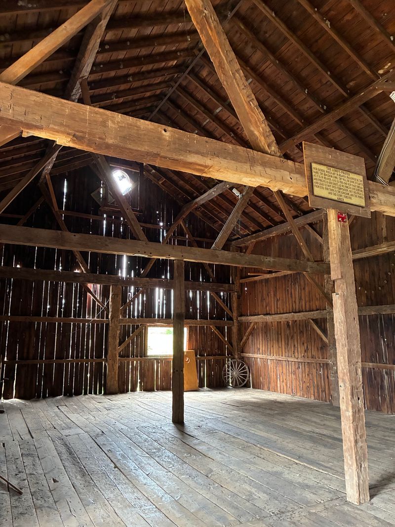 Hand-Hewn Beams From The 1800s Still Doing Their Job Hand-Hewn Beams From The 1800s Still Doing Their Job