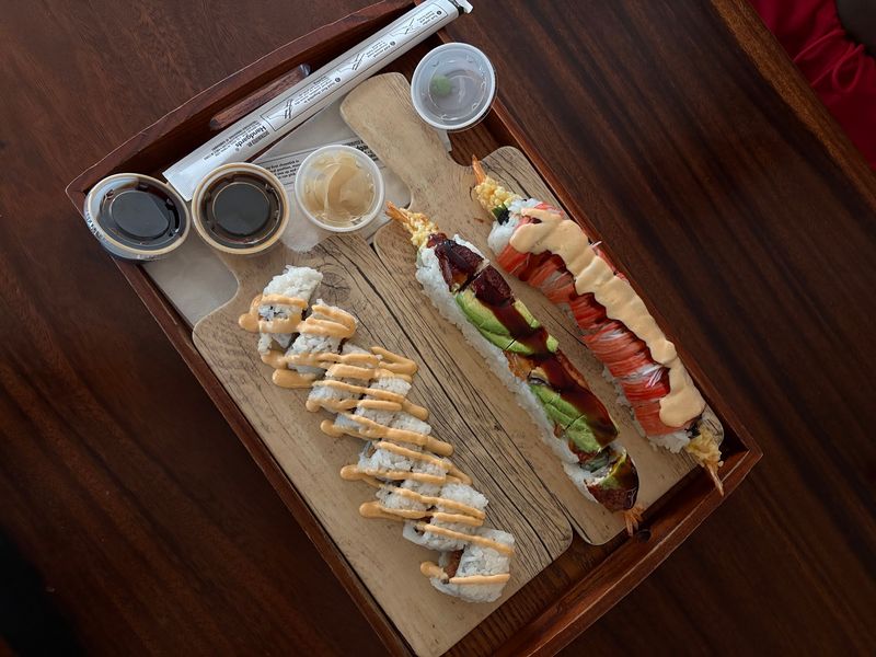 Sushi on Floor Cushions, Then Something Cold by the Pool Sushi on Floor Cushions, Then Something Cold by the Pool